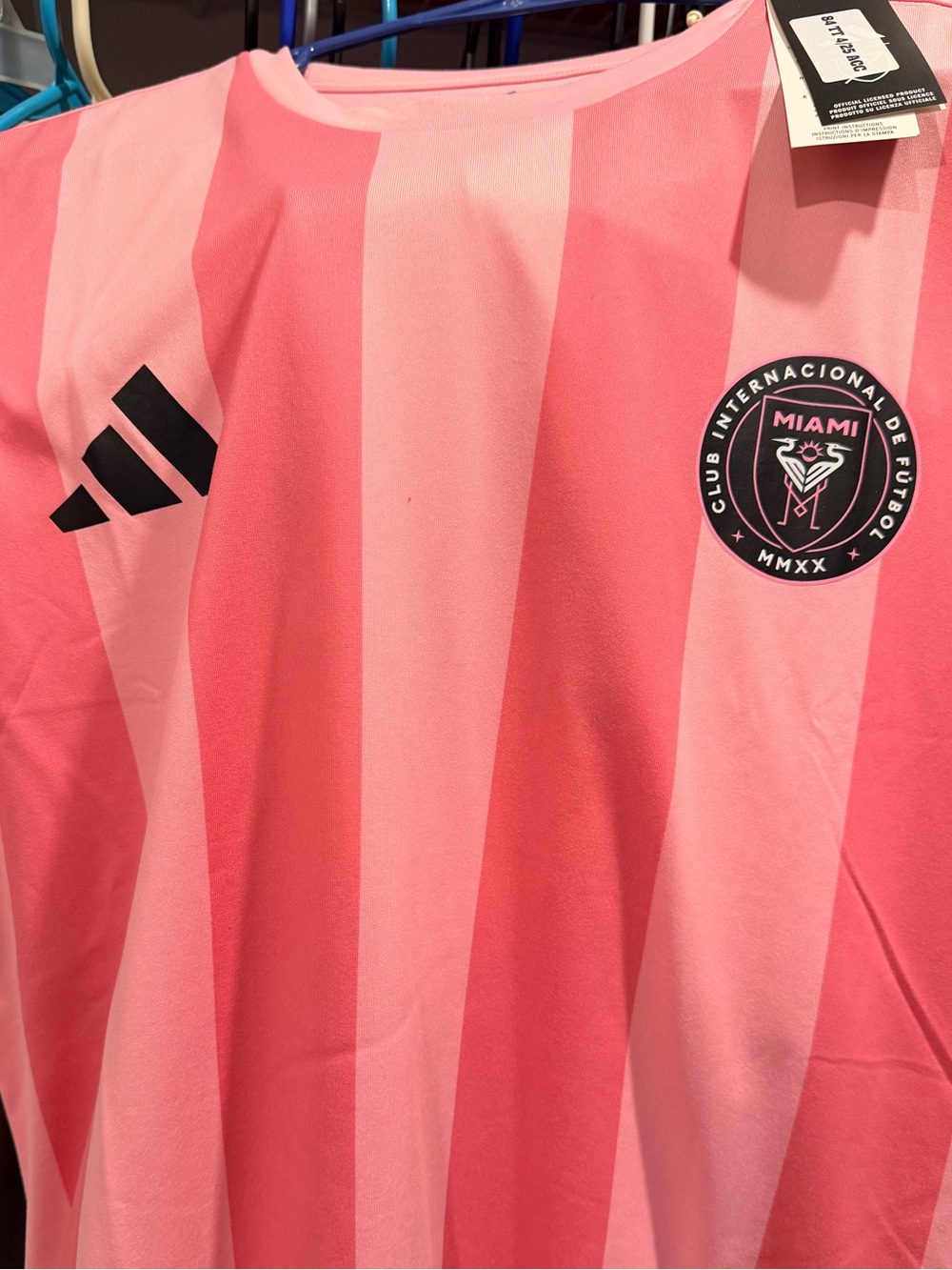adidas Women’s Miami Pink Striped Soccer Jersey